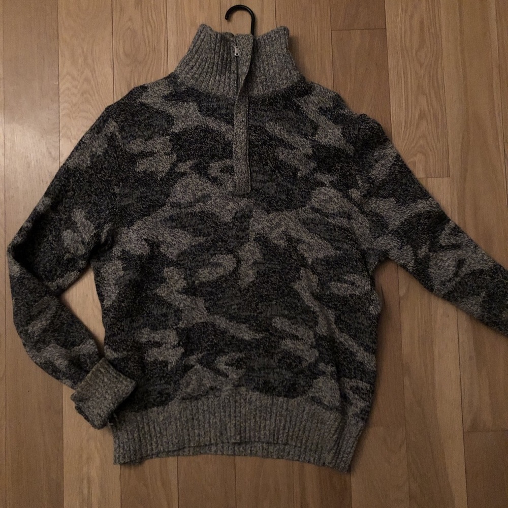 YSL sporty wool and cashmere camo sweater